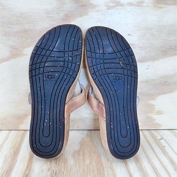 UGG Australia - Tan Sheepskin - Sandals - Brown - Women's - 7 - S/N 1686 - Picture 8 of 9